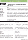 Cover page: A bioenergetic framework for the temperature dependence of trophic interactions.