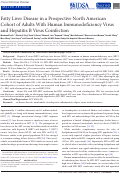 Cover page: Fatty Liver Disease in a Prospective North American Cohort of Adults With Human Immunodeficiency Virus and Hepatitis B Virus Coinfection.