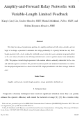 Cover page: Amplify-and-Forward Relay Networks With Variable-Length Limited Feedback