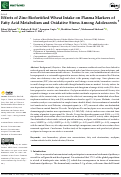 Cover page: Effects of Zinc-Biofortified Wheat Intake on Plasma Markers of Fatty Acid Metabolism and Oxidative Stress Among Adolescents.