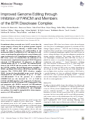 Cover page: Improved Genome Editing through Inhibition of FANCM and Members of the BTR Dissolvase Complex.