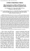 Cover page: Discrimination of Stem-Pitting from Other Isolates of Citrus tristeza virus