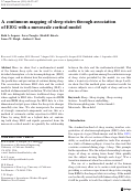 Cover page: A continuous mapping of sleep states through association of EEG with a mesoscale cortical model