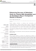 Cover page: Enhancing Success of Veterinary Visits for Clients With Disabilities and an Assistance Dog or Companion Animal: A Review