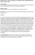 Cover page: Politics in the U.S. energy transition: Case studies of solar, wind, biofuels and electric vehicles policy