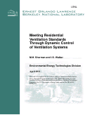 Cover page: Meeting Residential Ventilation Standards Through Dynamic Control of Ventilation Systems