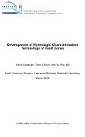 Cover page: Development of Hydrologic Characterization Technology of Fault Zones