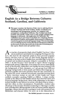 Cover page: English as a Bridge Between Cultures: Scotland, Carolina, and California.