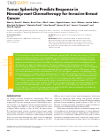 Cover page: Tumor Sphericity Predicts Response in Neoadjuvant Chemotherapy for Invasive Breast Cancer