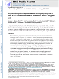 Cover page: Degree of cognitive impairment does not signify early versus late mild cognitive impairment: confirmation based on Alzheimer’s disease polygenic risk