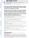 Cover page: Dose‐response relationship between late‐life physical activity and incident dementia: A pooled analysis of 10 cohort studies of memory in an international consortium