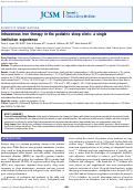 Cover page: Intravenous iron therapy in the pediatric sleep clinic: a single institution experience.