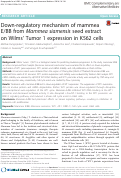 Cover page: Down-regulatory mechanism of mammea E/BB from Mammea siamensis seed extract on Wilms’ Tumor 1 expression in K562 cells