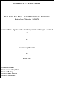 Cover page: Black Yields: Race, Space, Labor and Working Class Resistance in Bakersfield, California, 1960-1974