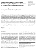 Cover page: Musical Sound Quality Impairments in Cochlear Implant (CI) Users as a Function of Limited High-Frequency Perception