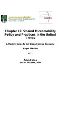 Cover page: Chapter 12: Shared Micromobility Policy and Practices in the United states