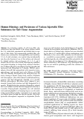 Cover page: Human Histology and Persistence of Various Injectable Filler Substances for Soft Tissue Augmentation