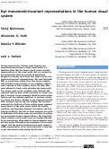 Cover page: Eye movement-invariant representations in the human visual system