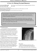 Cover page: A Case of a Missing Proximal Humerus