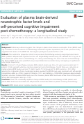 Cover page: Evaluation of plasma brain-derived neurotrophic factor levels and self-perceived cognitive impairment post-chemotherapy: a longitudinal study