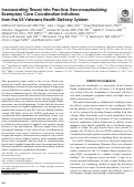 Cover page: Incorporating Theory into Practice: Reconceptualizing Exemplary Care Coordination Initiatives from the US Veterans Health Delivery System