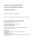 Cover page: Selection for Unequal Densities of Sigma70 Promoter-like Signals in Different Regions of 
Large Bacterial Genomes