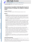 Cover page: Intersectionality in quantitative health disparities research: A systematic review of challenges and limitations in empirical studies