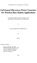 Cover page: GaN-based Microwave Power Varactors for Wireless Base Station Applications