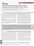 Cover page: Incidence of Thyroid Function Test Abnormalities in Patients Receiving Immune‐Checkpoint Inhibitors for Cancer Treatment