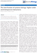 Cover page: The next frontier of systems biology: higher-order and interspecies interactions