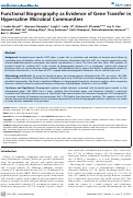 Cover page: Functional Biogeography as Evidence of Gene Transfer in Hypersaline Microbial Communities