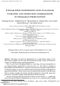 Cover page: Linear-sized independent sets in random cographs and increasing subsequences in separable permutations