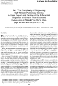 Cover page: Re: “The Complexity of Diagnosing High-Altitude Pulmonary Edema: A Case Report and Review of the Differential Diagnosis of Greater Than Expected Hypoxemia at Altitude” by Reno et al. (High Alt Med Biol 2019;20:181–186)