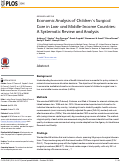 Cover page: Economic Analysis of Children’s Surgical Care in Low- and Middle-Income Countries: A Systematic Review and Analysis