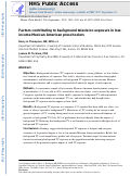 Cover page: Factors Contributing to Background Television Exposure in Low-Income Mexican–American Preschoolers