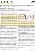 Cover page: A Dual−Ion Battery Cathode via Oxidative Insertion of Anions in a Metal–Organic Framework