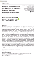 Cover page: Recipes for Prevention: An Analysis of Intimate Partner Violence Messages on Pinterest