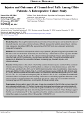 Cover page: Injuries and Outcomes of Ground-level Falls Among Older Patients: A Retrospective Cohort Study