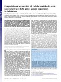 Cover page: Computational evaluation of cellular metabolic costs successfully predicts genes whose expression is deleterious.