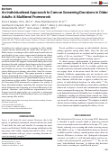 Cover page: An Individualized Approach to Cancer Screening Decisions in Older Adults: A Multilevel Framework