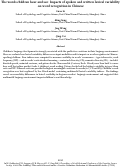 Cover page: The words children hear and see: Impacts of spoken and written lexical variability on word recognition in Chinese