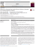 Cover page: Differences in Nursing Home Quality Between Medicare Advantage and Traditional Medicare Patients.