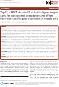 Cover page: Trip12, a HECT domain E3 ubiquitin ligase, targets Sox6 for proteasomal degradation and affects fiber type-specific gene expression in muscle cells