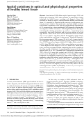 Cover page: Spatial variations in optical and physiological properties of healthy breast tissue