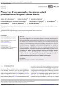 Cover page: Phenotype‐driven approaches to enhance variant prioritization and diagnosis of rare disease