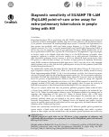 Cover page: Diagnostic sensitivity of SILVAMP TB-LAM (FujiLAM) point-of-care urine assay for extra-pulmonary tuberculosis in people living with HIV