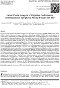 Cover page: Latent Profile Analysis of Cognitive Performance and Depressive Symptoms Among People with HIV.