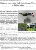 Cover page: Miniature, Lightweight, High-Force, Capstan Winch for Mobile Robots