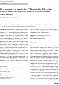 Cover page: Development of a quantitative PCR method to differentiate between viable and nonviable bacteria in environmental water samples