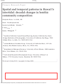 Cover page: Spatial and temporal patterns in Hawai'i's intertidal: decadal changes in benthic community composition